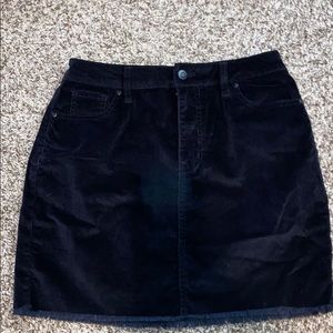 Black corduroy mini skirt